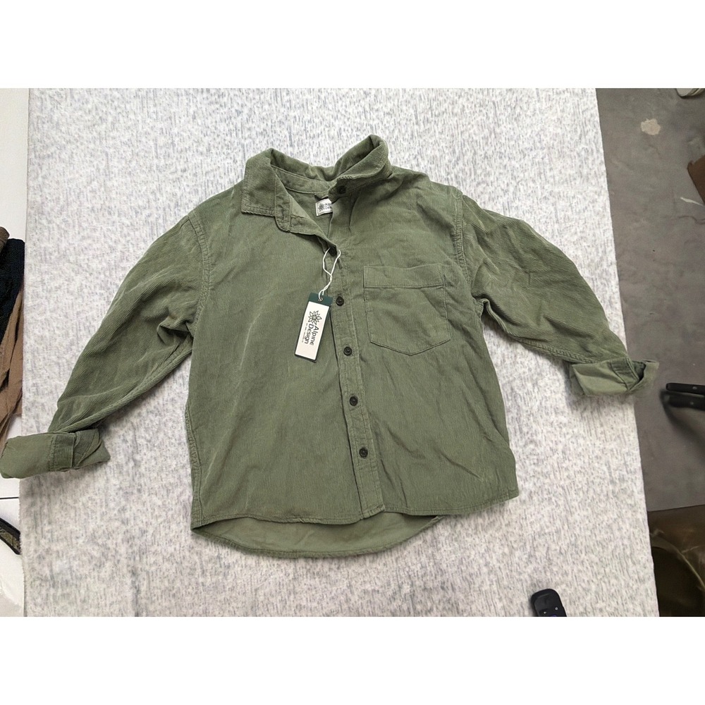 Alpine Design Womens Olive Haze Corduroy Shirt Organic Cotton XS ADW24301